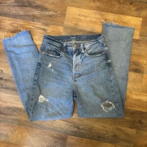 Distressed Blue Jeans